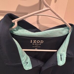 Izod Navy Polo with Light Blue Accents XXL